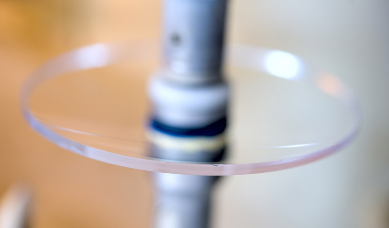 close up of glasses lens