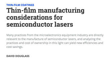 Thin-film manufacturing considerations for semiconductor lasers