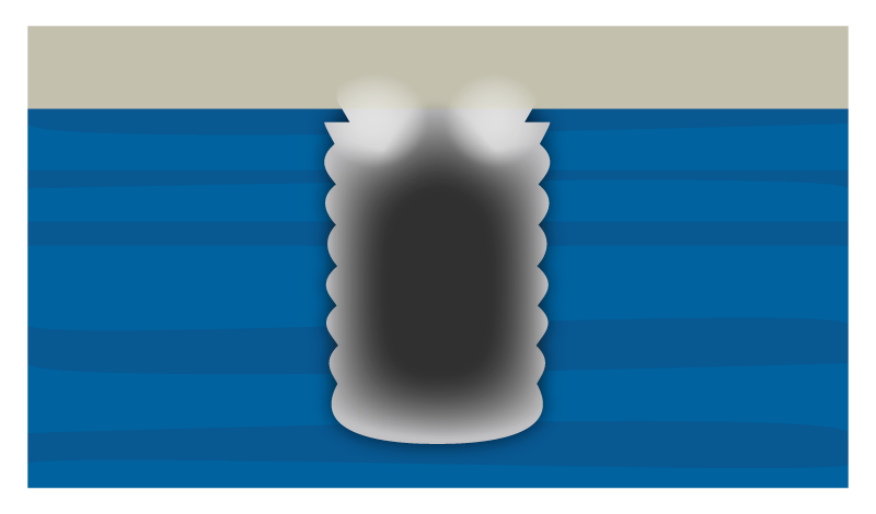 The Bosch process creating characteristic surface roughness known as "scalloping"